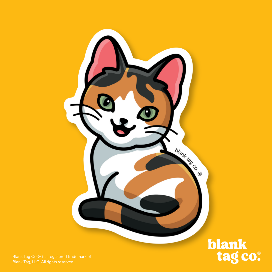 Blank Tag Co.® Waterproof Sticker - Calico Cat