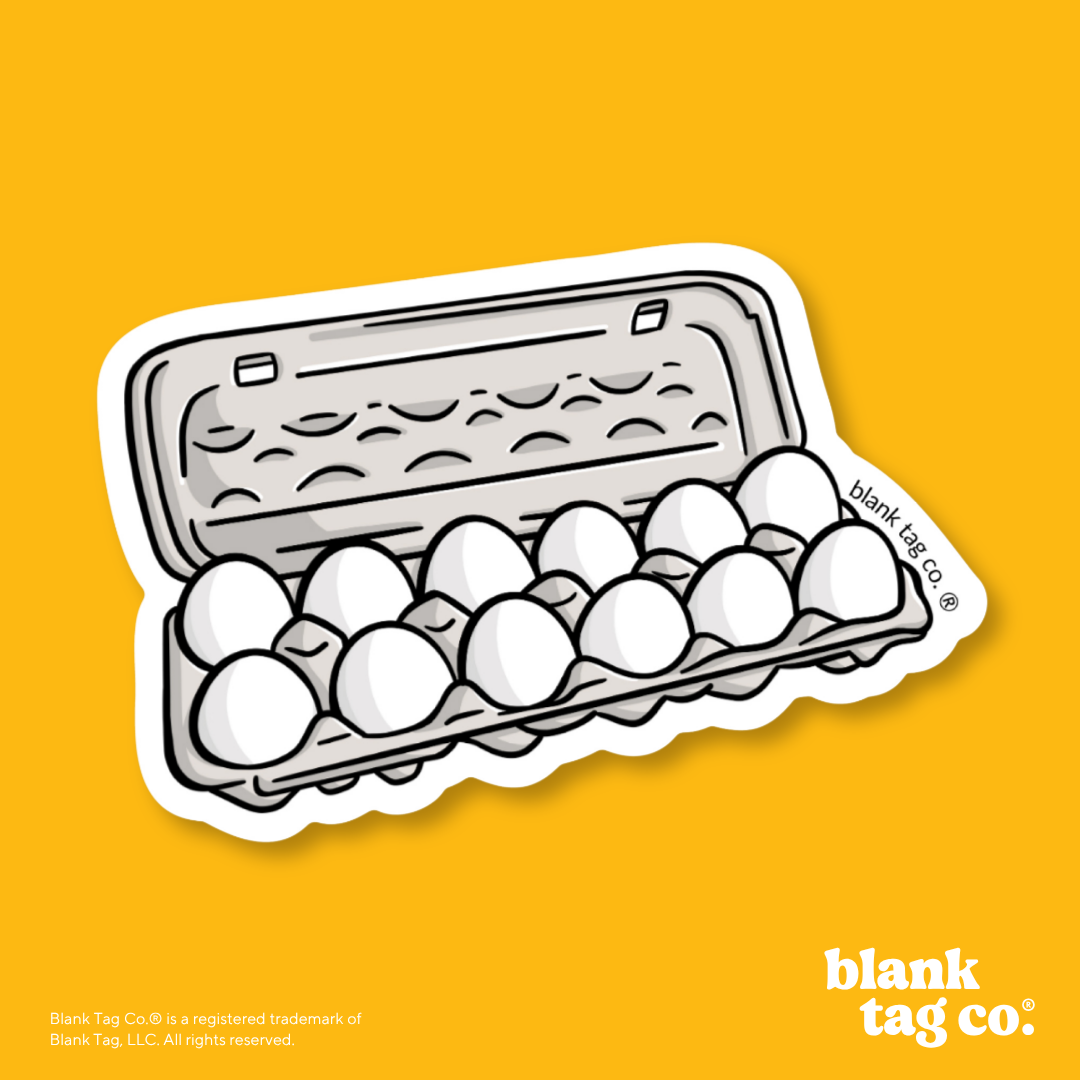 Blank Tag Co.® Waterproof Sticker - Carton of Eggs