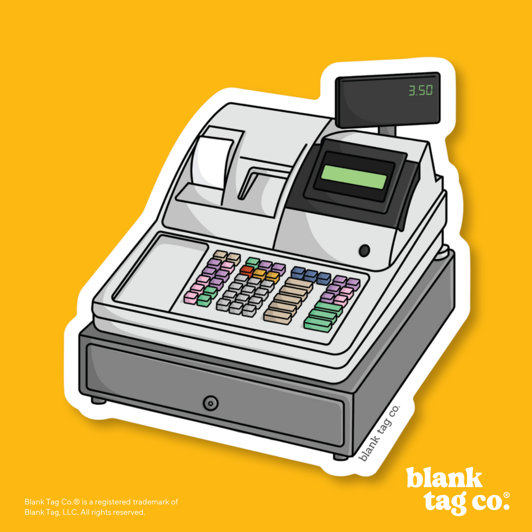 Blank Tag Co.® Waterproof Sticker - Cash Register