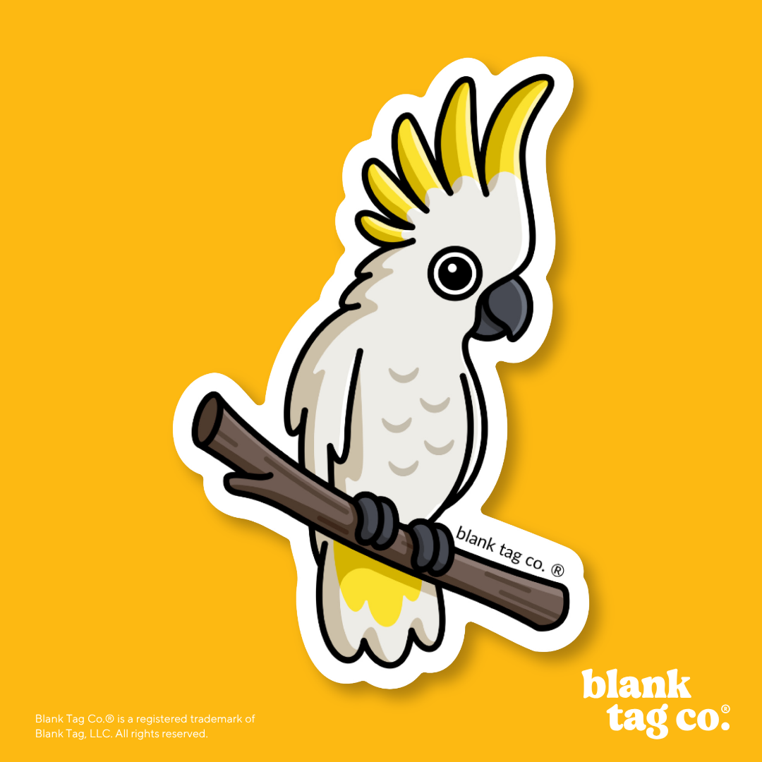 Blank Tag Co.® Waterproof Sticker - Cockatoo