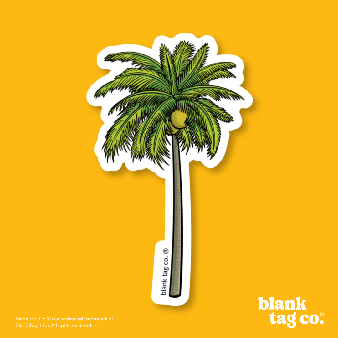 Blank Tag Co.® Waterproof Sticker - Coconut Tree