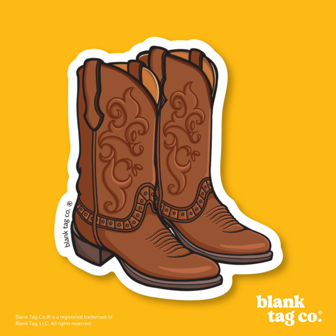 Blank Tag Co.® Waterproof Sticker - Cowboy Boots