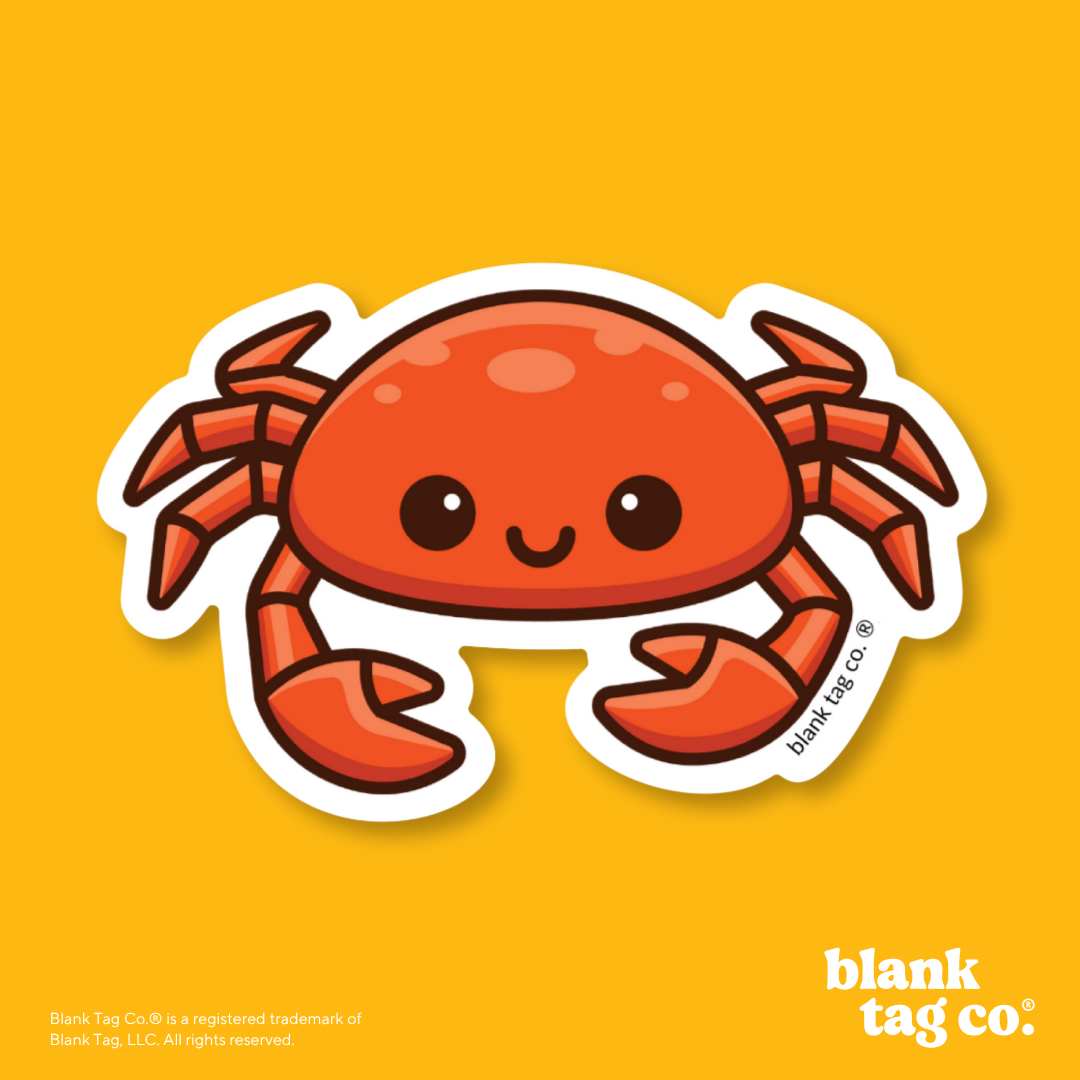 Blank Tag Co.® Waterproof Sticker - Crab