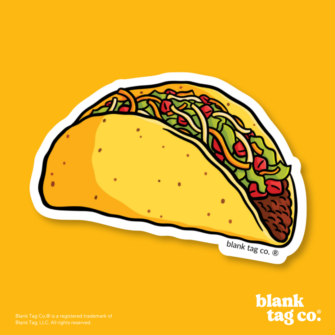Blank Tag Co.® Waterproof Sticker - Crunchy Taco
