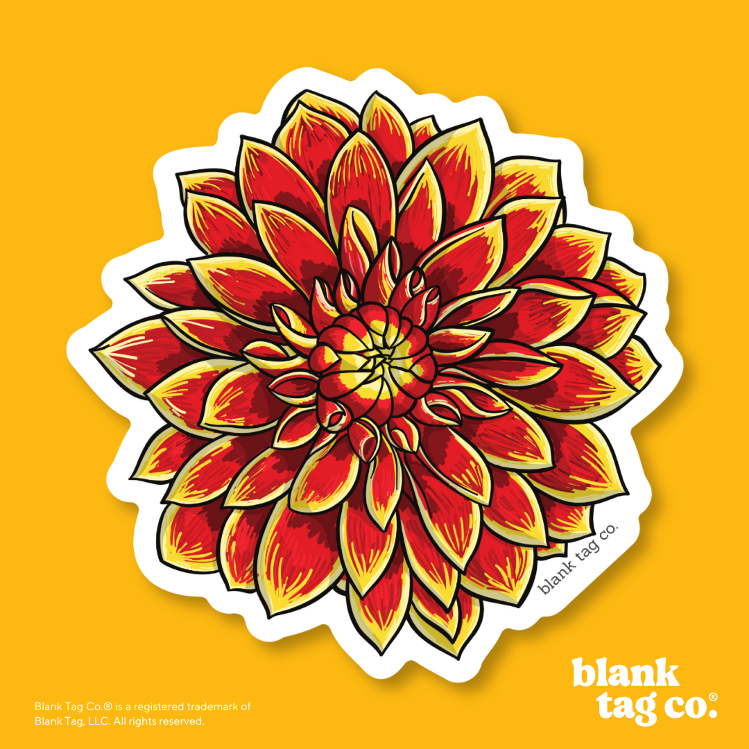 Blank Tag Co.® Waterproof Sticker - Dahlia