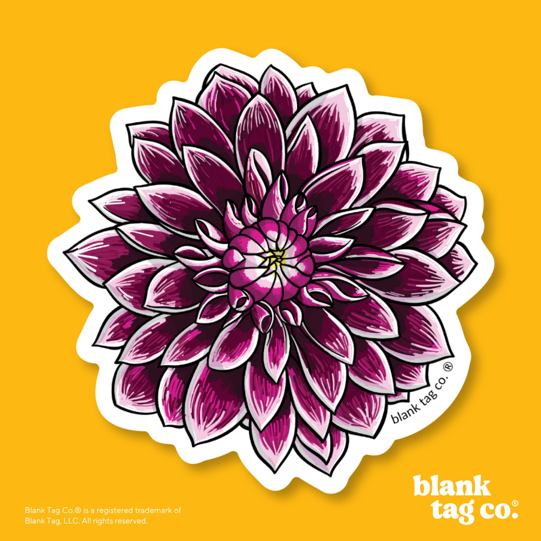 Blank Tag Co.® Waterproof Sticker - Dahlia