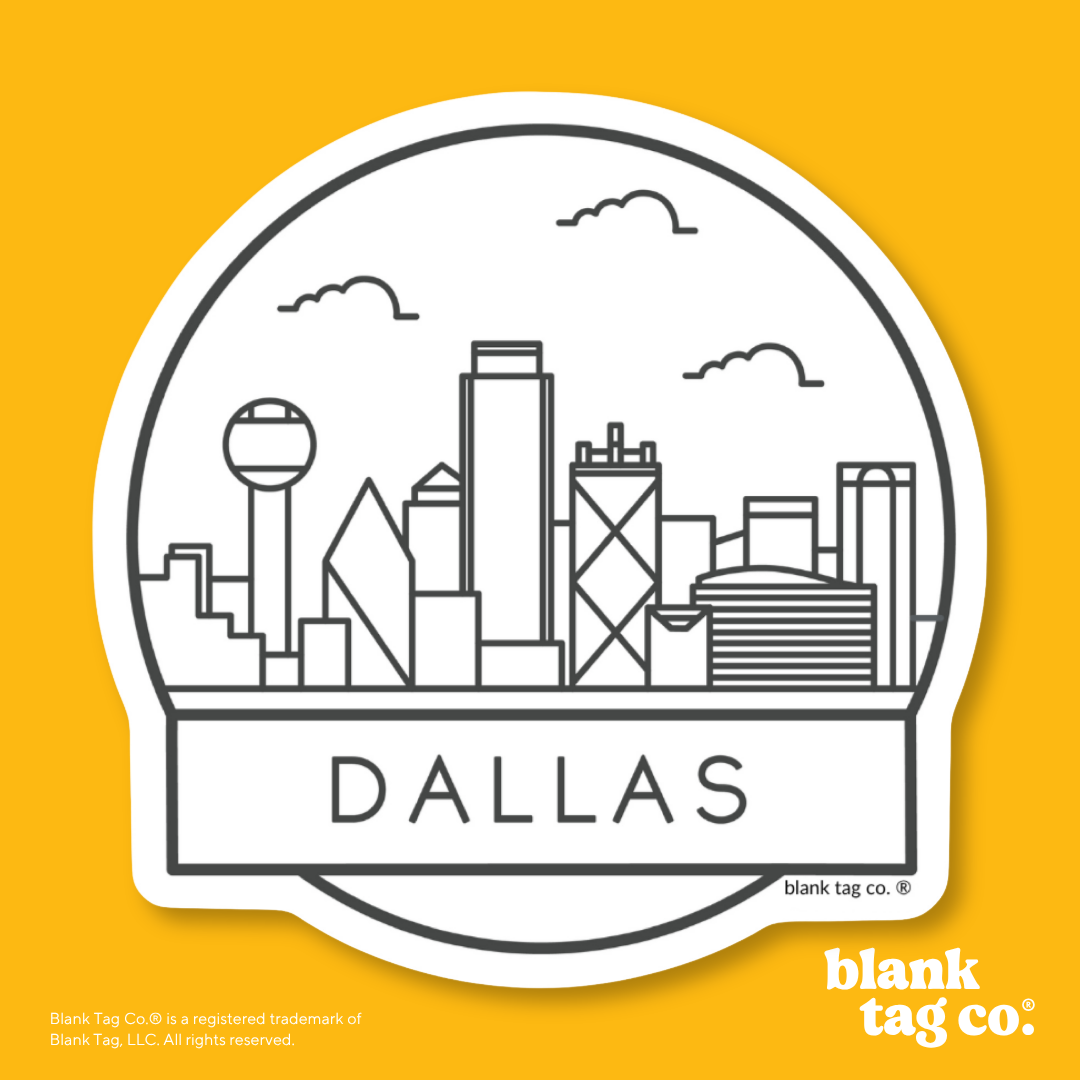 Blank Tag Co.® Waterproof Sticker - Dallas Cityscape