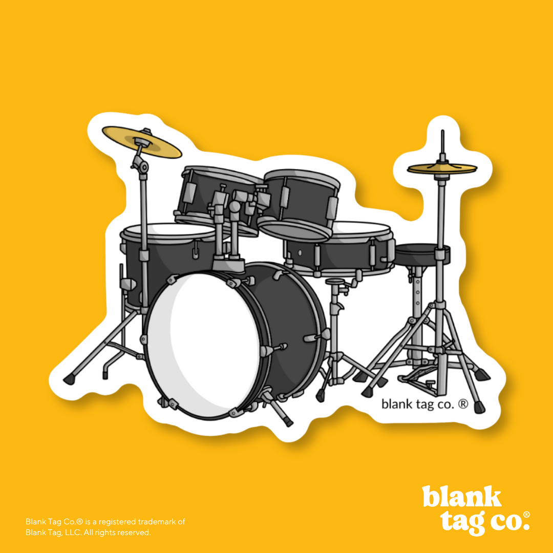 Blank Tag Co.® Waterproof Sticker - Drum Set