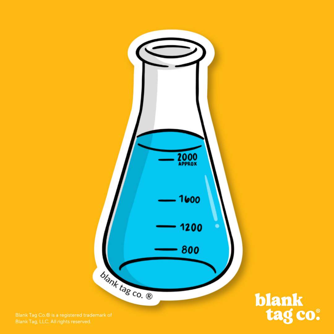 Blank Tag Co.® Waterproof Sticker - Erlenmeyer Flask