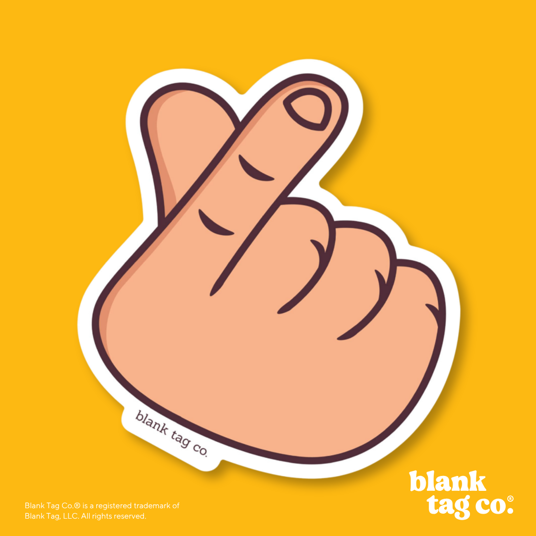 Blank Tag Co.® Waterproof Sticker - Finger Heart Sign