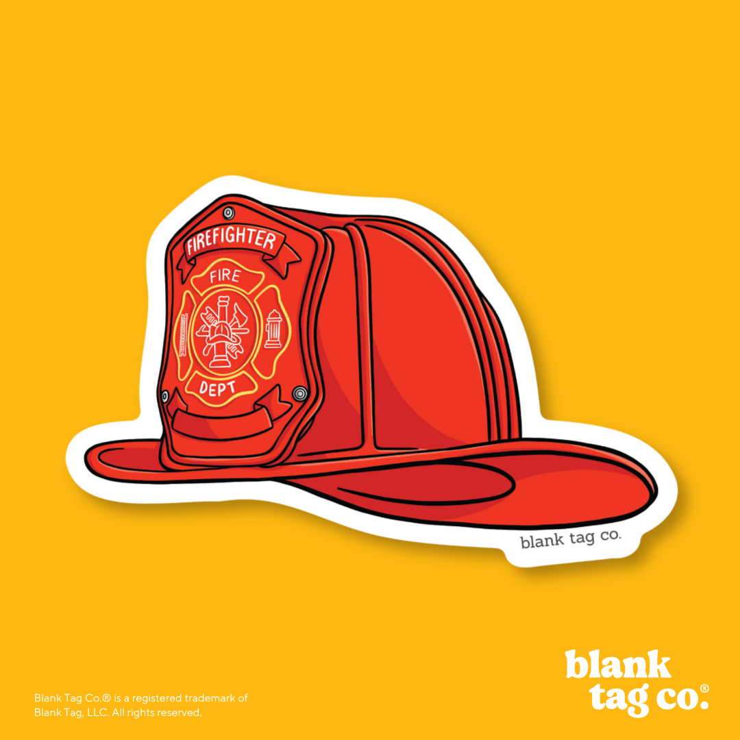 Blank Tag Co.® Waterproof Sticker - Firefighter Helmet