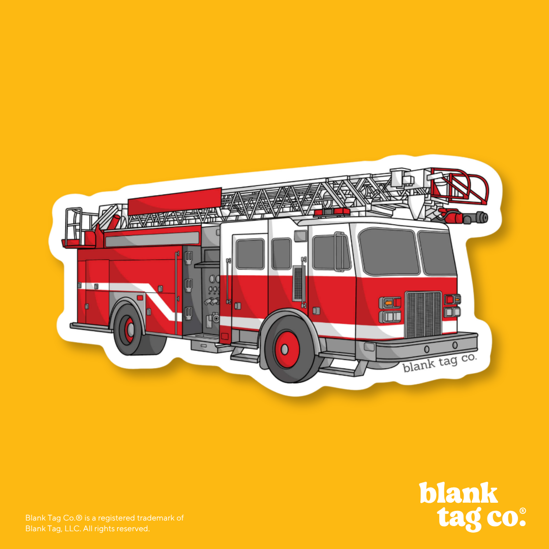 Blank Tag Co.® Waterproof Sticker - Firetruck
