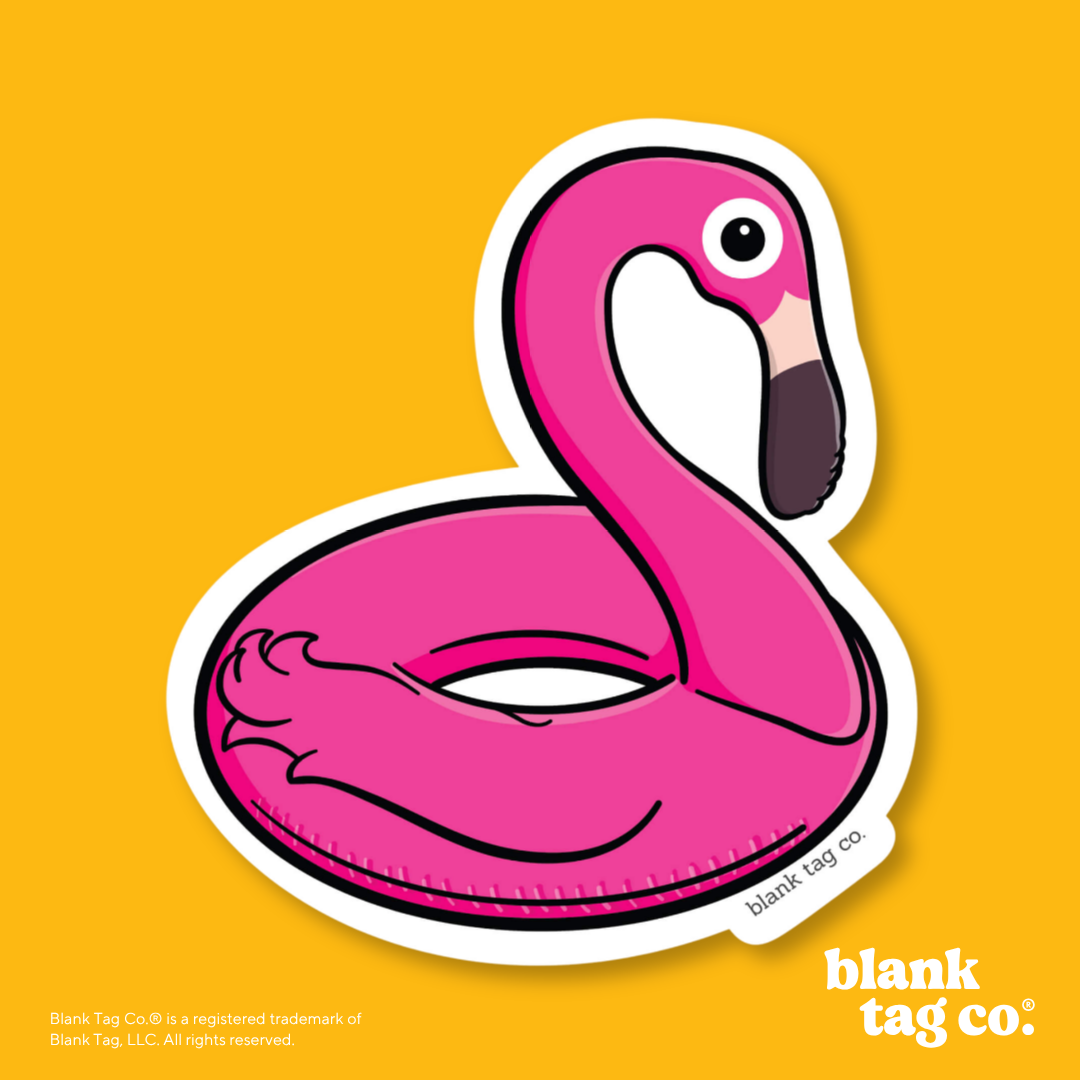 Blank Tag Co.® Waterproof Sticker - Flamingo Floaty