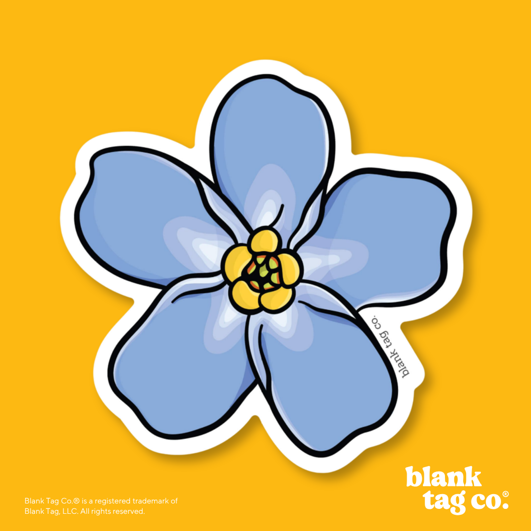 Blank Tag Co.® Waterproof Sticker - Forget Me Not Flower