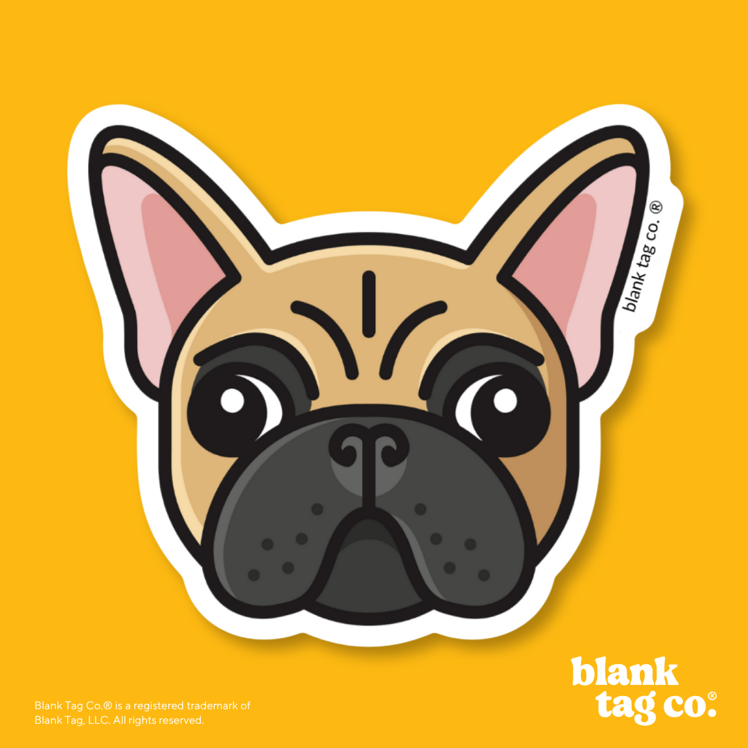 Blank Tag Co.® Waterproof Sticker - French Bulldog Face