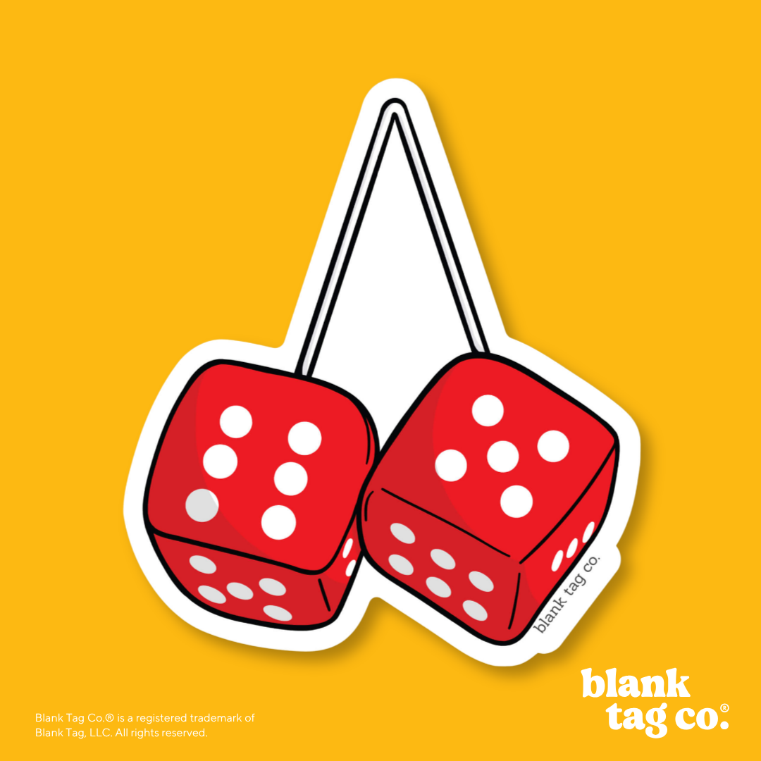 Blank Tag Co.® Waterproof Sticker - Fuzzy Dice