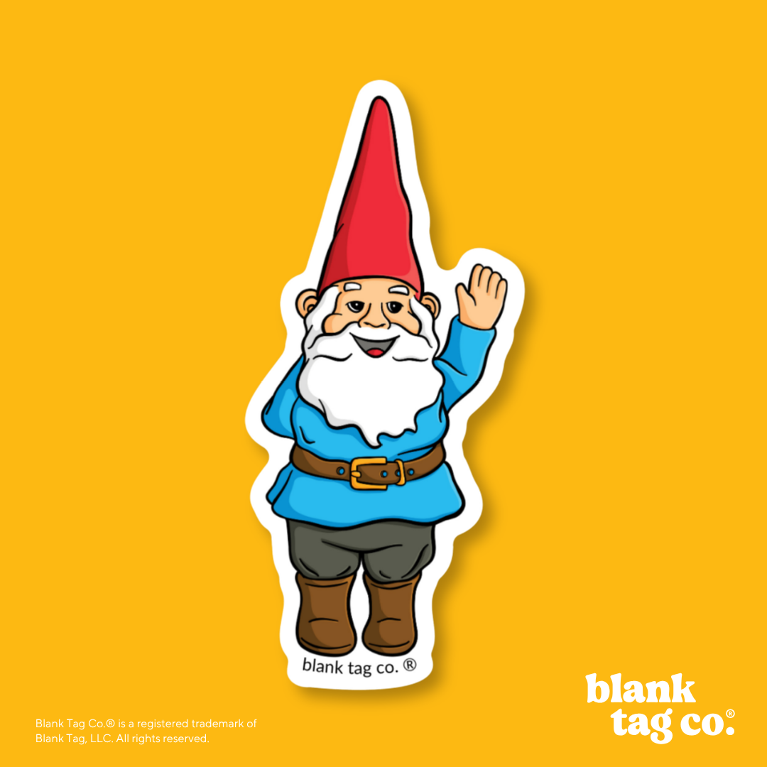 Blank Tag Co.® Waterproof Sticker - Garden Gnome