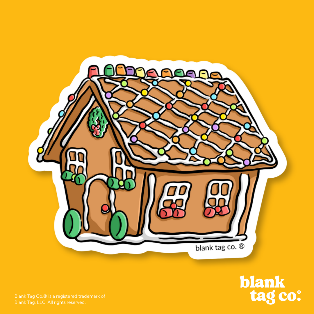 Blank Tag Co.® Waterproof Sticker - Gingerbread House