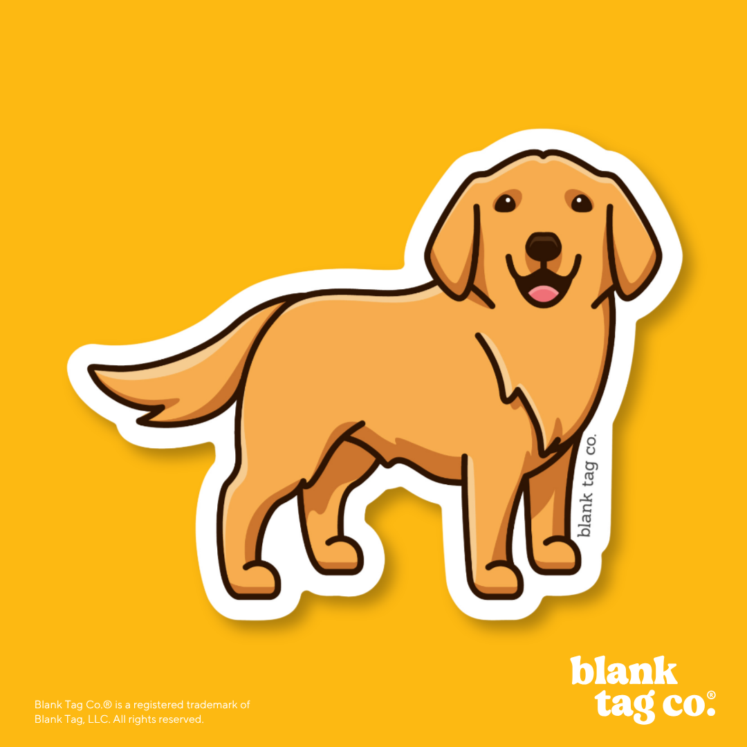 Blank Tag Co.® Waterproof Sticker - Golden Retriever