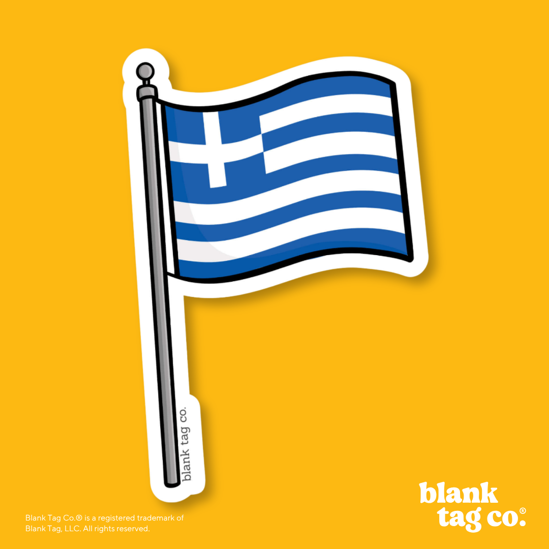 Blank Tag Co.® Waterproof Sticker - Greece Flag