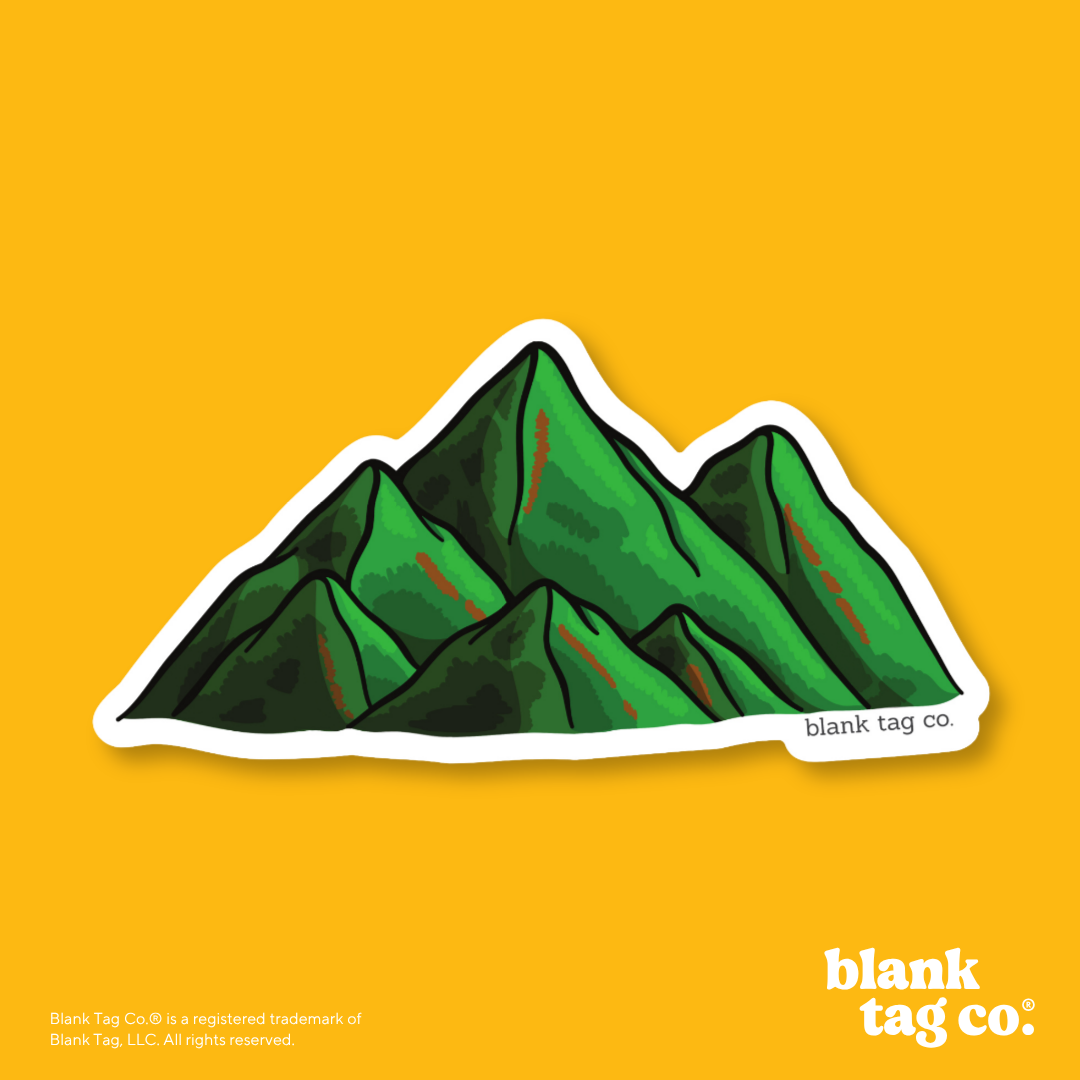 Blank Tag Co.® Waterproof Sticker - Green Mountains