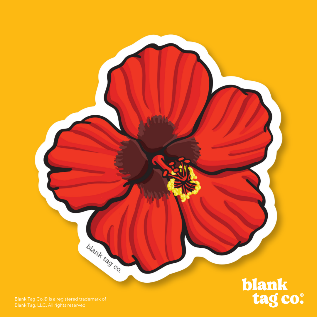Blank Tag Co.® Waterproof Sticker - Hibiscus