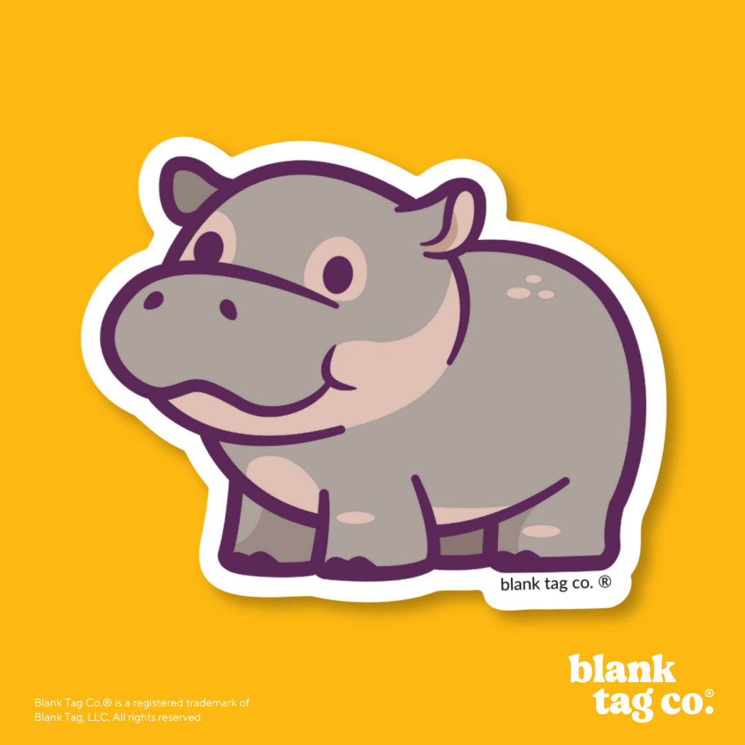 Blank Tag Co.® Waterproof Sticker - Hippo