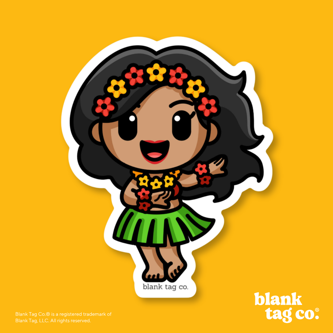 Blank Tag Co.® Waterproof Sticker - Hula Girl