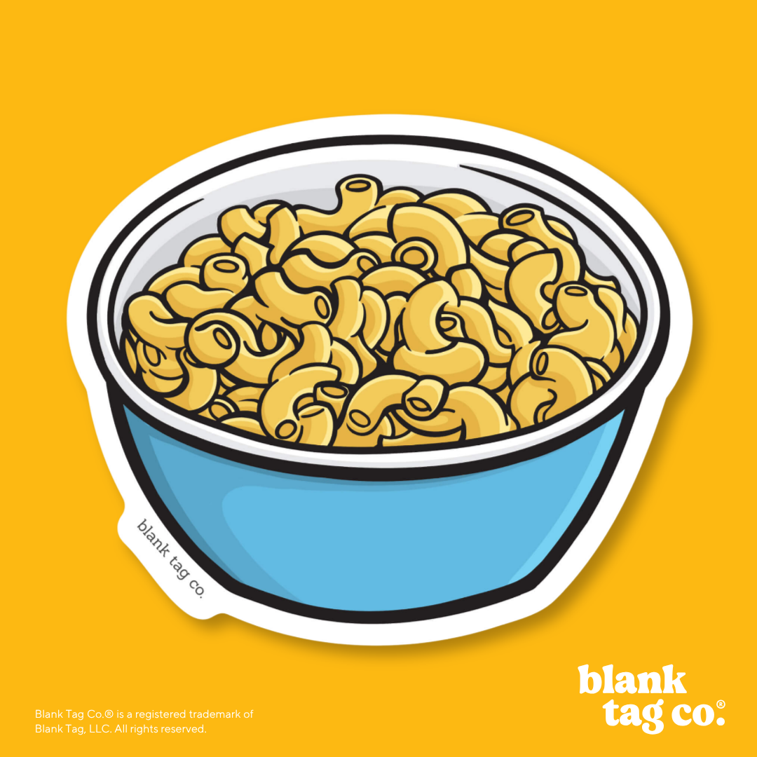 Blank Tag Co.® Waterproof Sticker - Mac & Cheese