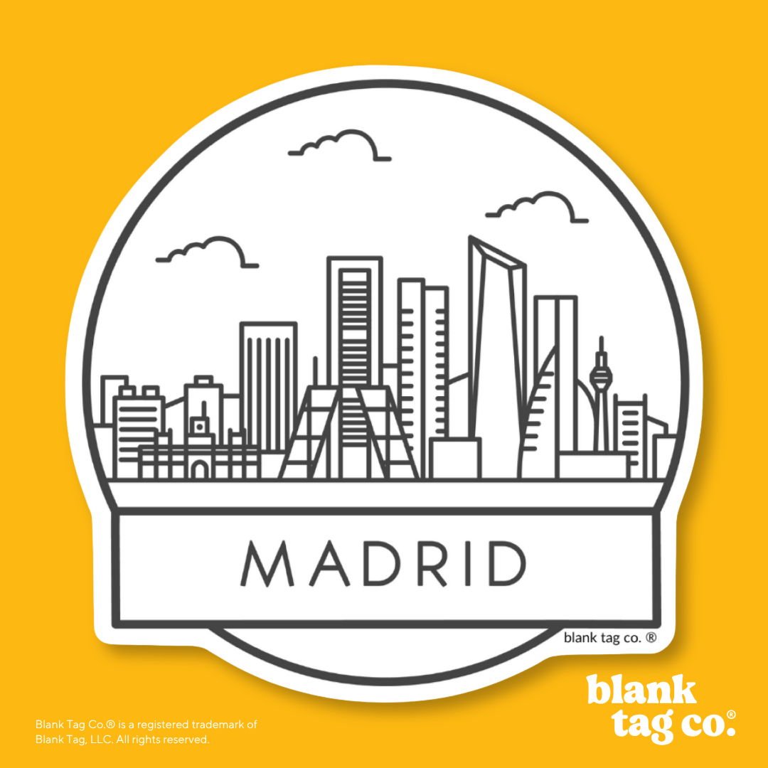 Blank Tag Co.® Waterproof Sticker - Madrid Cityscape