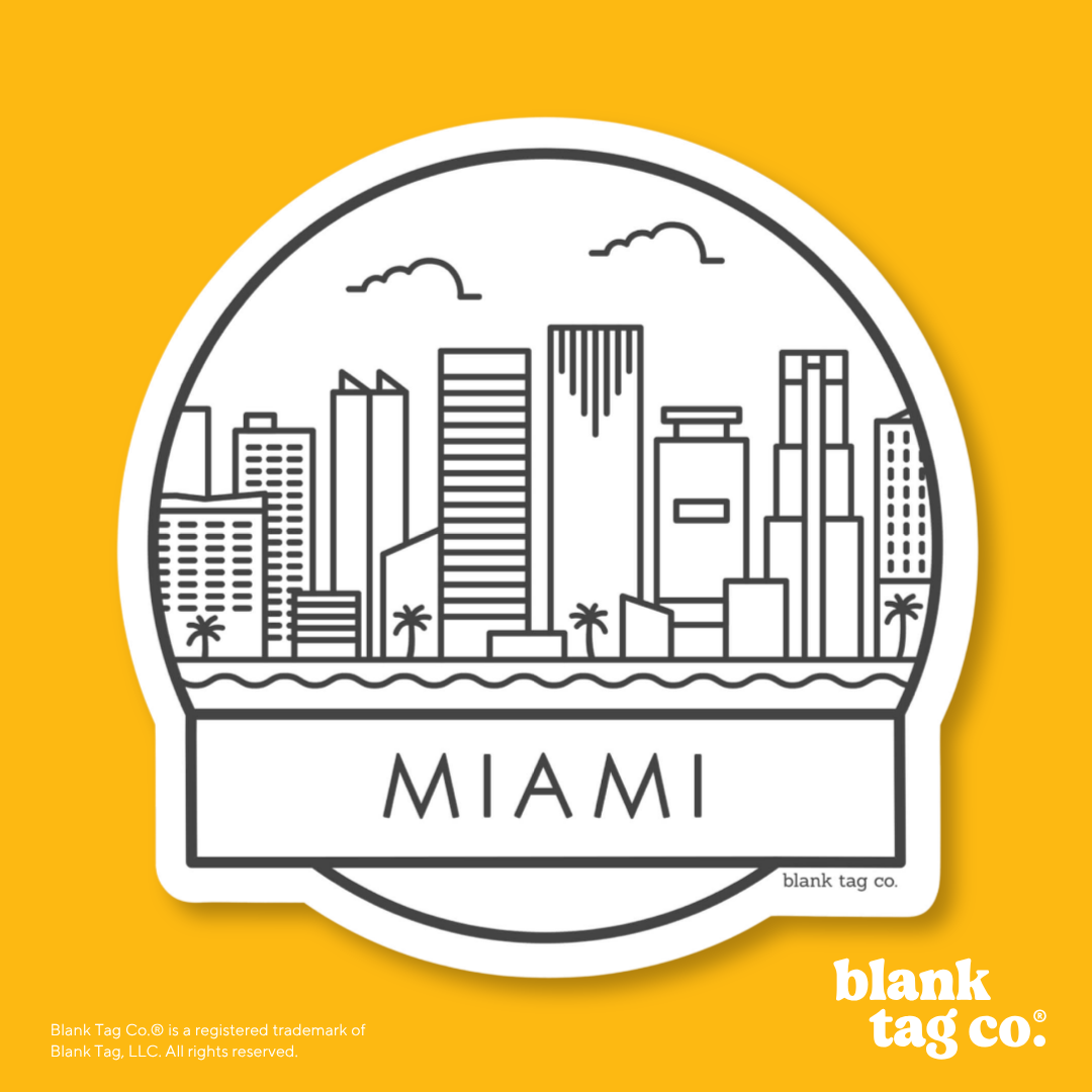Blank Tag Co.® Waterproof Sticker - Miami Cityscape