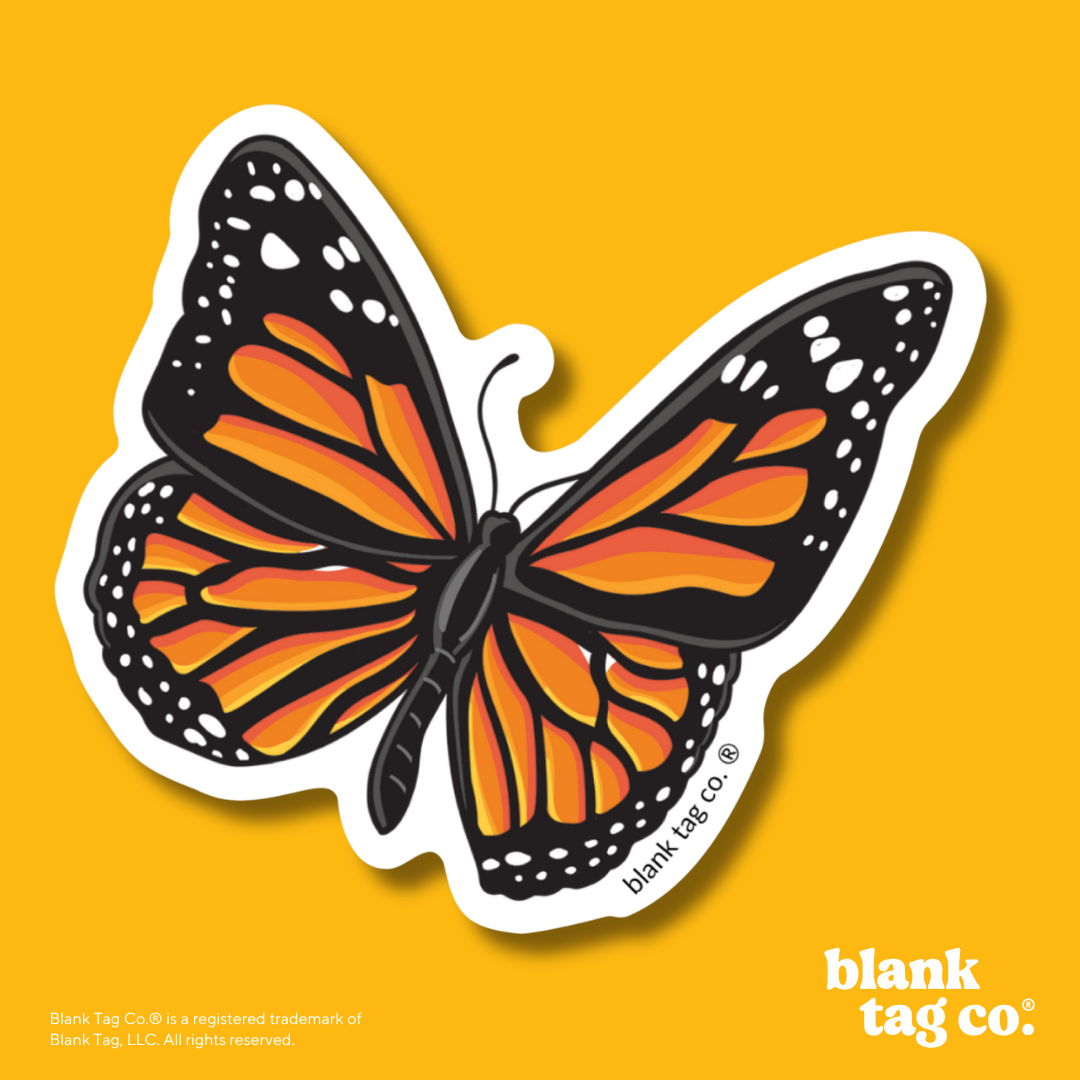 Blank Tag Co.® Waterproof Sticker - Monarch Butterfly