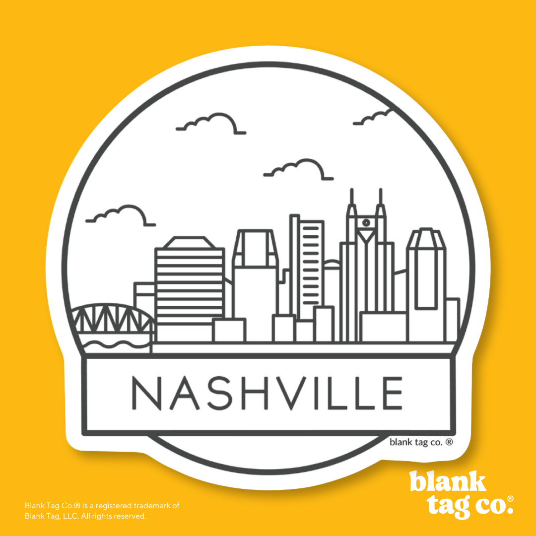 Blank Tag Co.® Waterproof Sticker - Nashville Cityscape