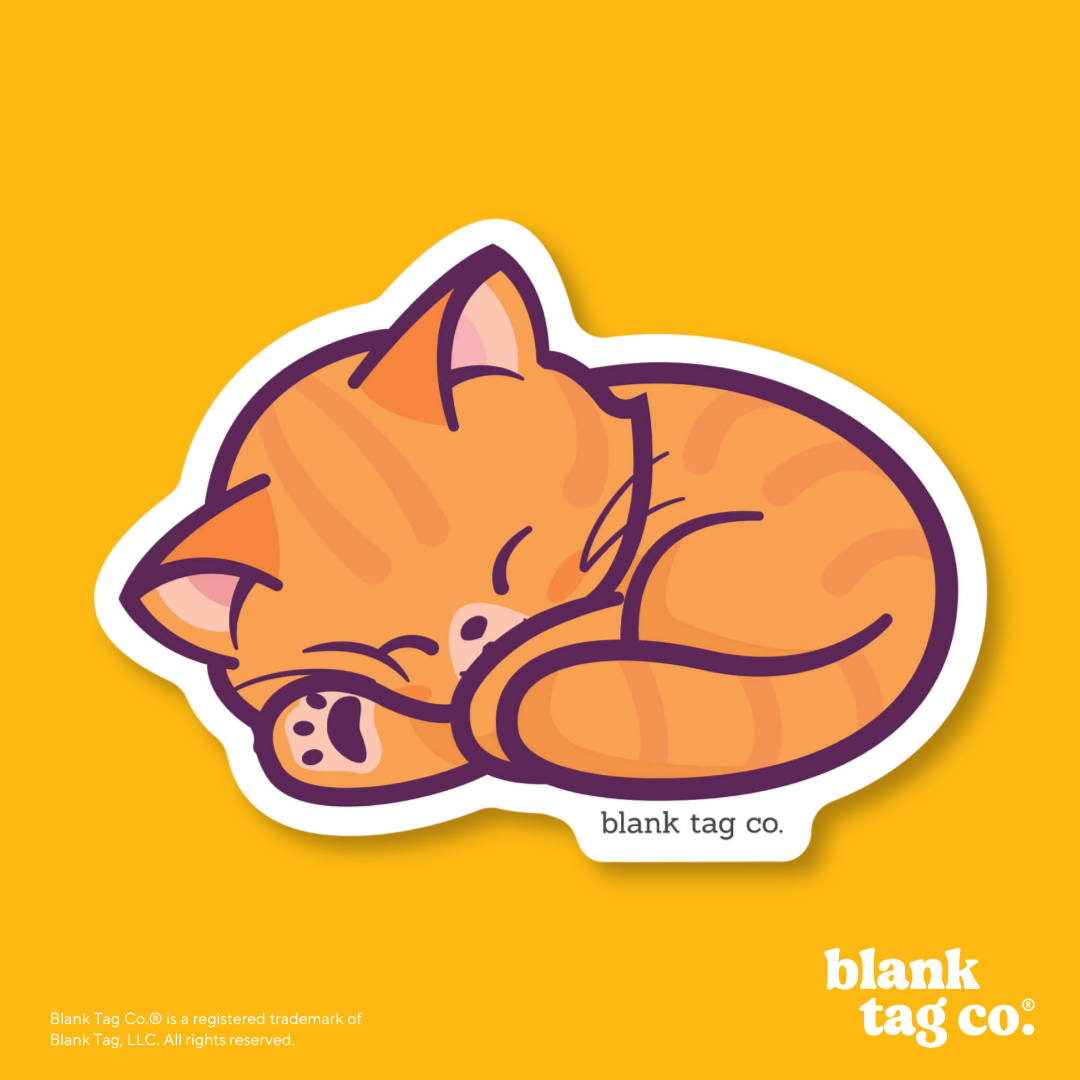 Blank Tag Co.® Waterproof Sticker - Orange Cat