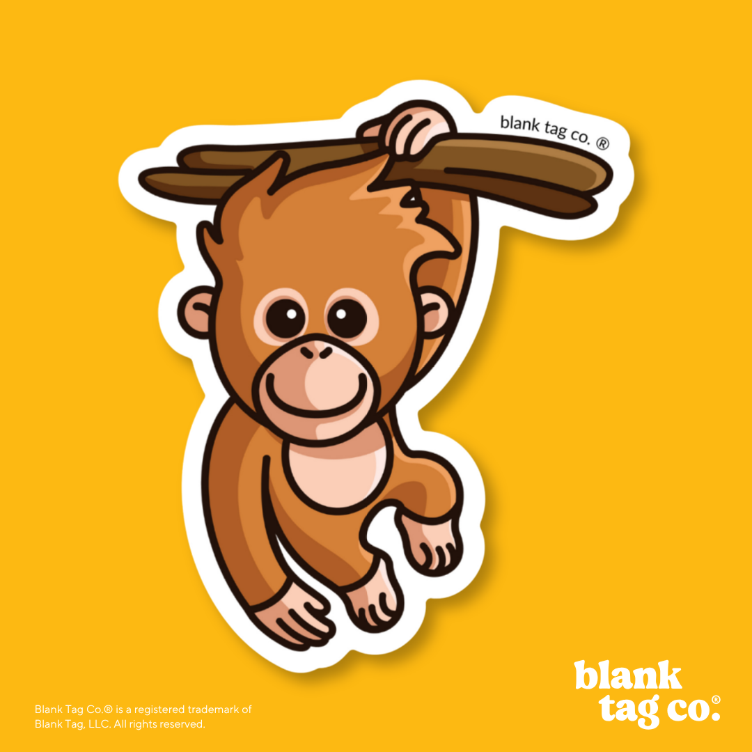 Blank Tag Co.® Waterproof Sticker - Orangutan