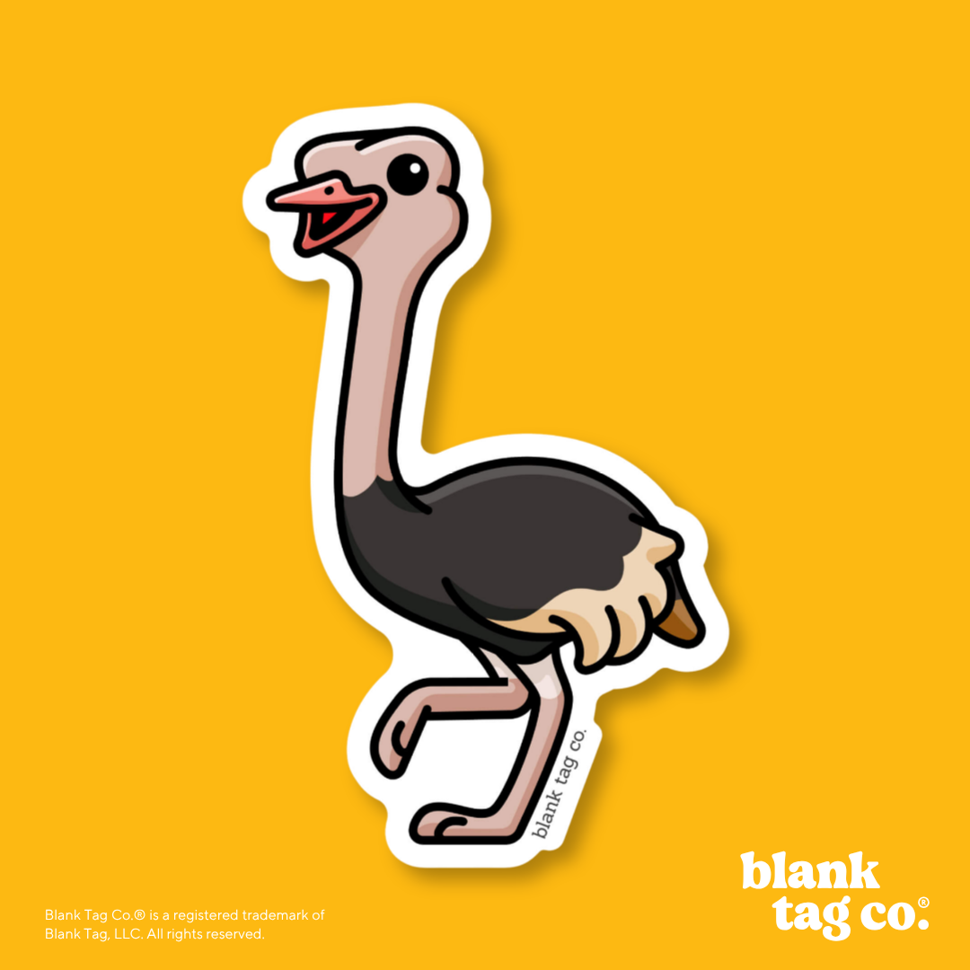 Blank Tag Co.® Waterproof Sticker - Ostrich