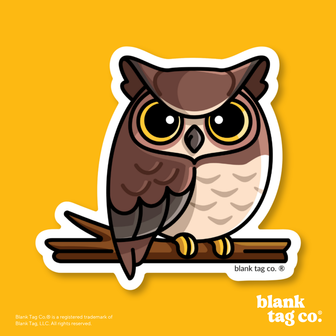 Blank Tag Co.® Waterproof Sticker - Owl
