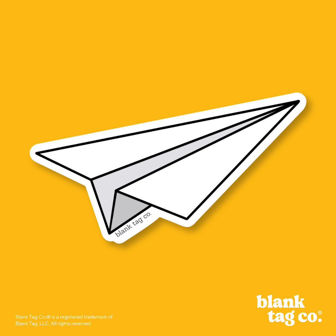Blank Tag Co.® Waterproof Sticker - Paper Plane