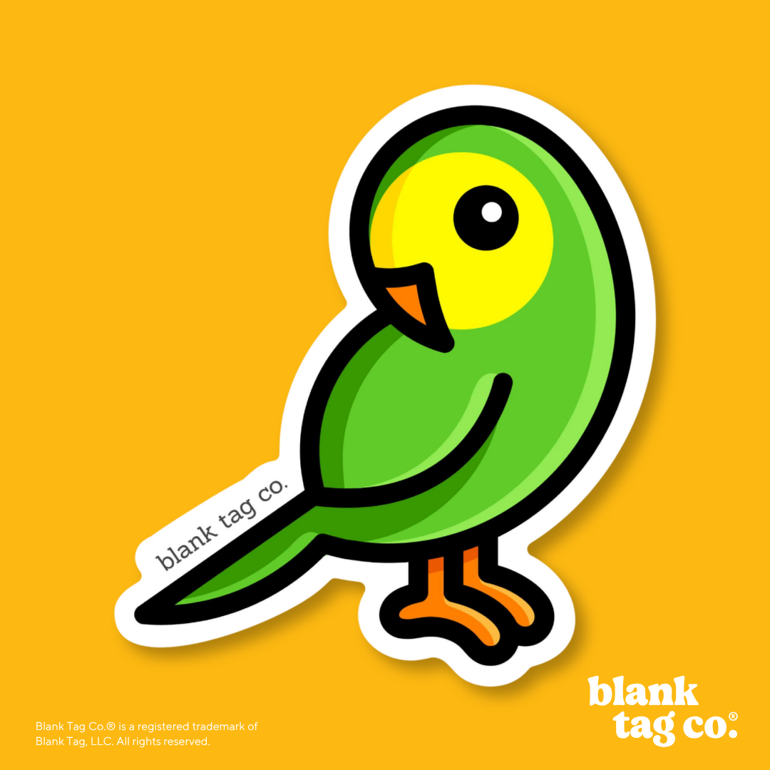 Blank Tag Co.® Waterproof Sticker - Parakeet