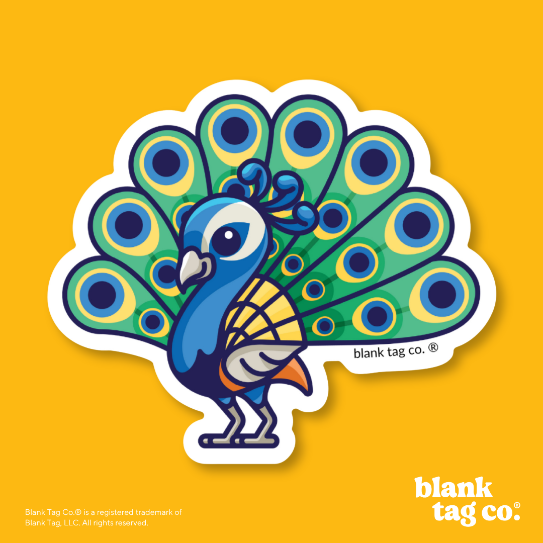 Blank Tag Co.® Waterproof Sticker - Peacock