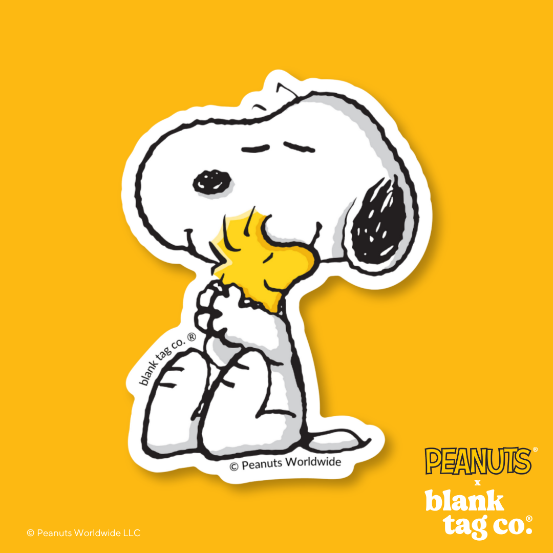 Peanuts® Waterproof Sticker - Snoopy Hugging Woodstock