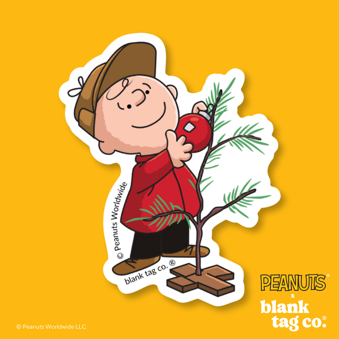 Peanuts® Waterproof Sticker - Charlie With His Tree