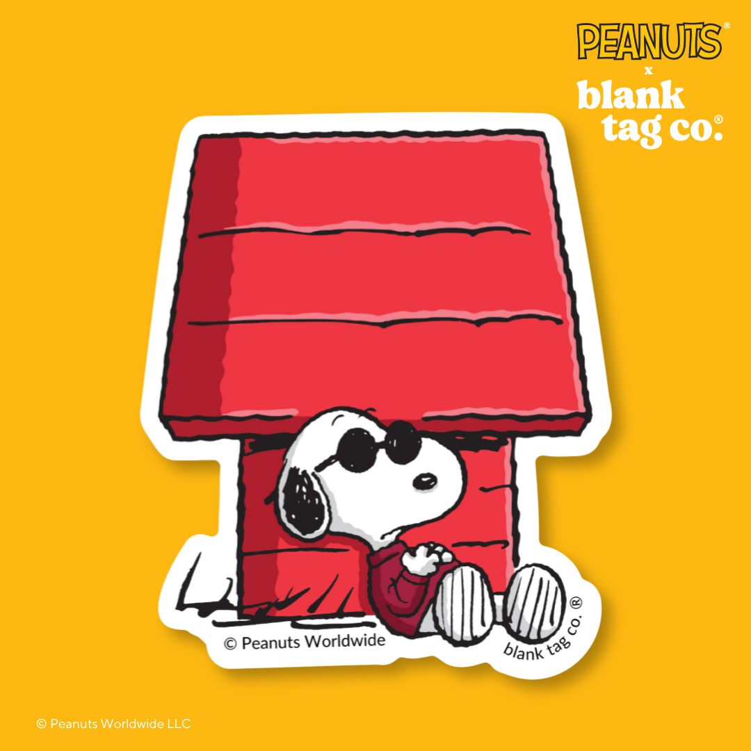 Peanuts® Waterproof Sticker - Joe Cool On A Doghouse