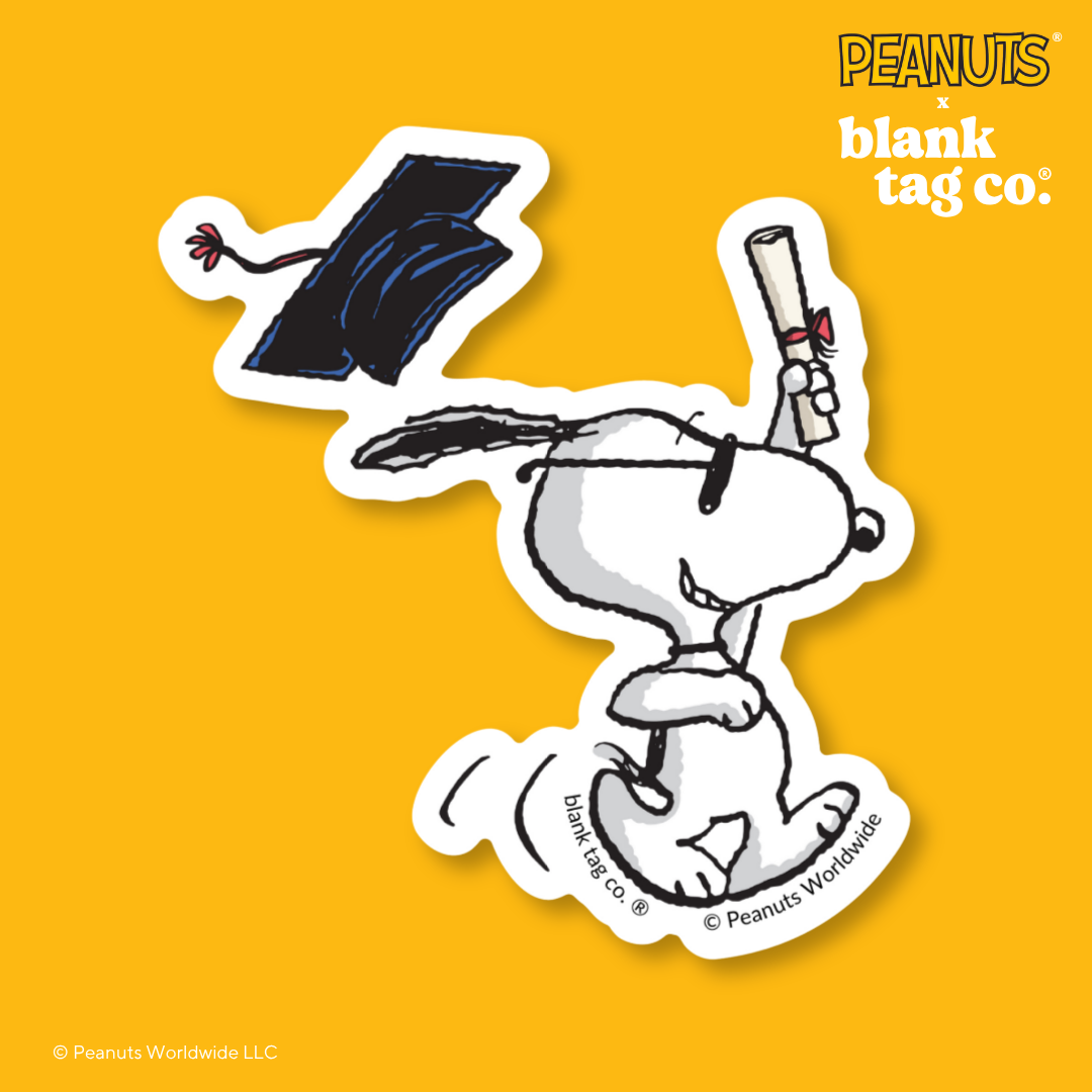 Peanuts® Waterproof Sticker - Graduating Snoopy