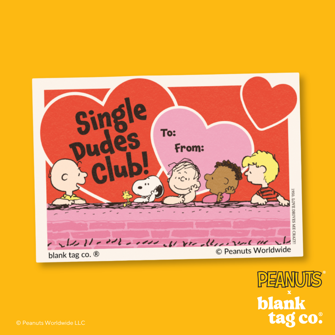 Peanuts® Waterproof Sticker - Group of Single Dudes Club