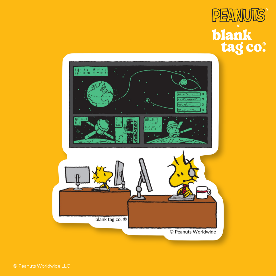 Peanuts® Waterproof Sticker - Woodstock and Co. At Work