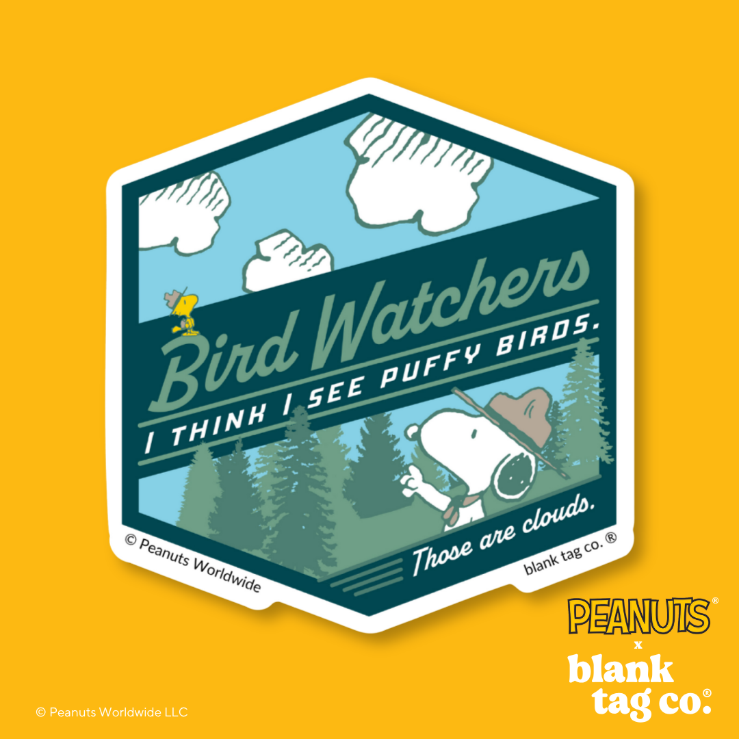 Peanuts® Waterproof Sticker - Bird Watchers Badge