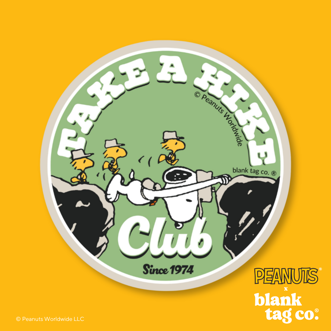 Peanuts® Waterproof Sticker - Take A Hike Badge