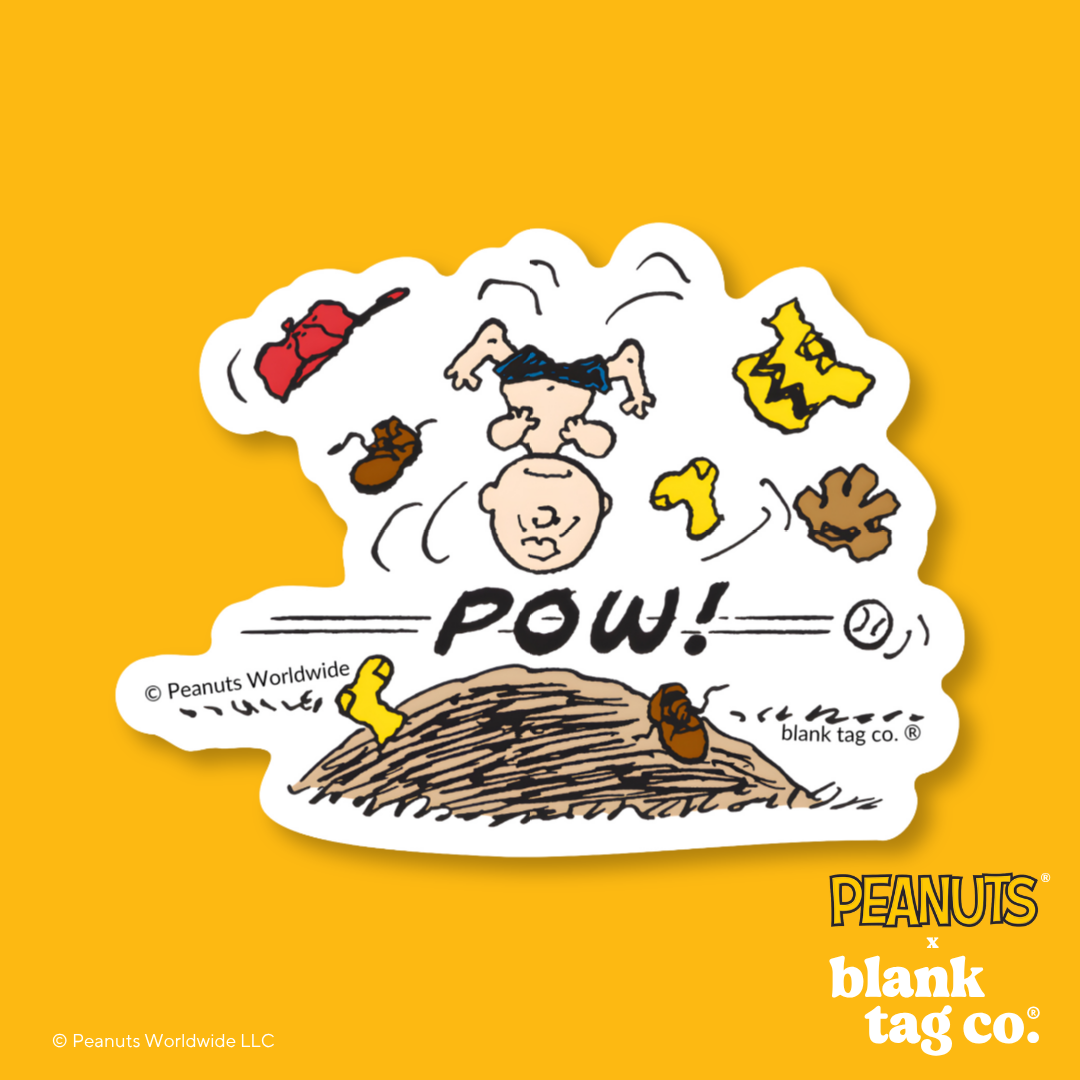 Peanuts® Waterproof Sticker - Charlie Brown Playing Baseball