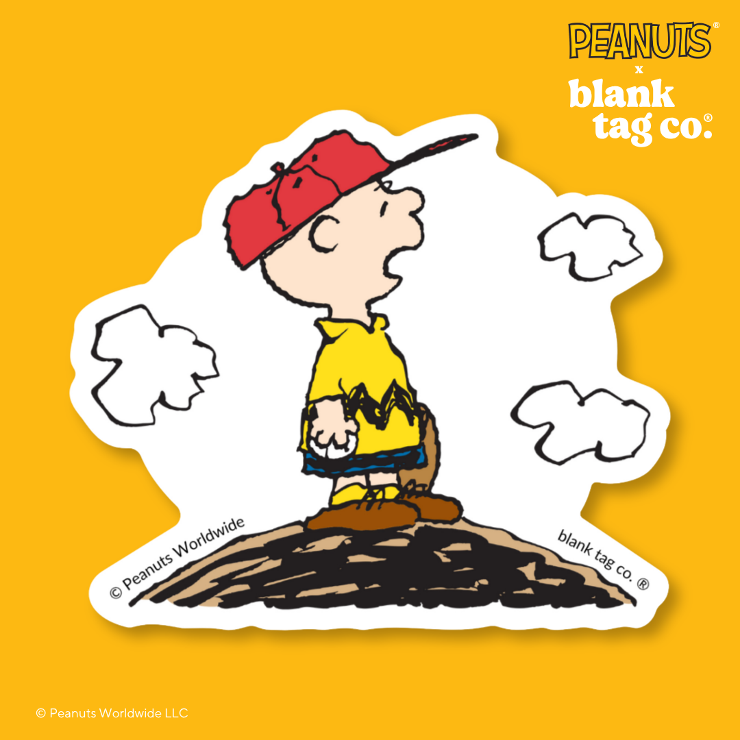 Peanuts® Waterproof Sticker - Pitcher Charlie Brown